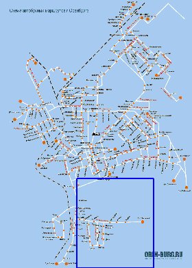 Transporte mapa de Orenburg