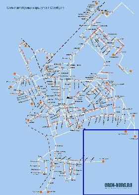 Transporte mapa de Orenburg