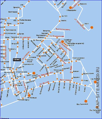 Transporte mapa de Orenburg