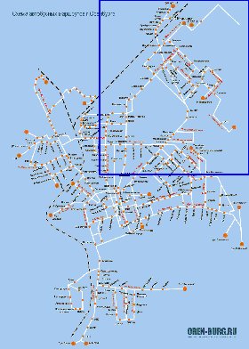 Transporte mapa de Orenburg